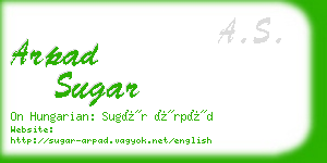 arpad sugar business card